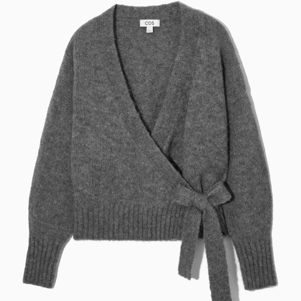 COS Women's Charcoal Wrap Cardigan